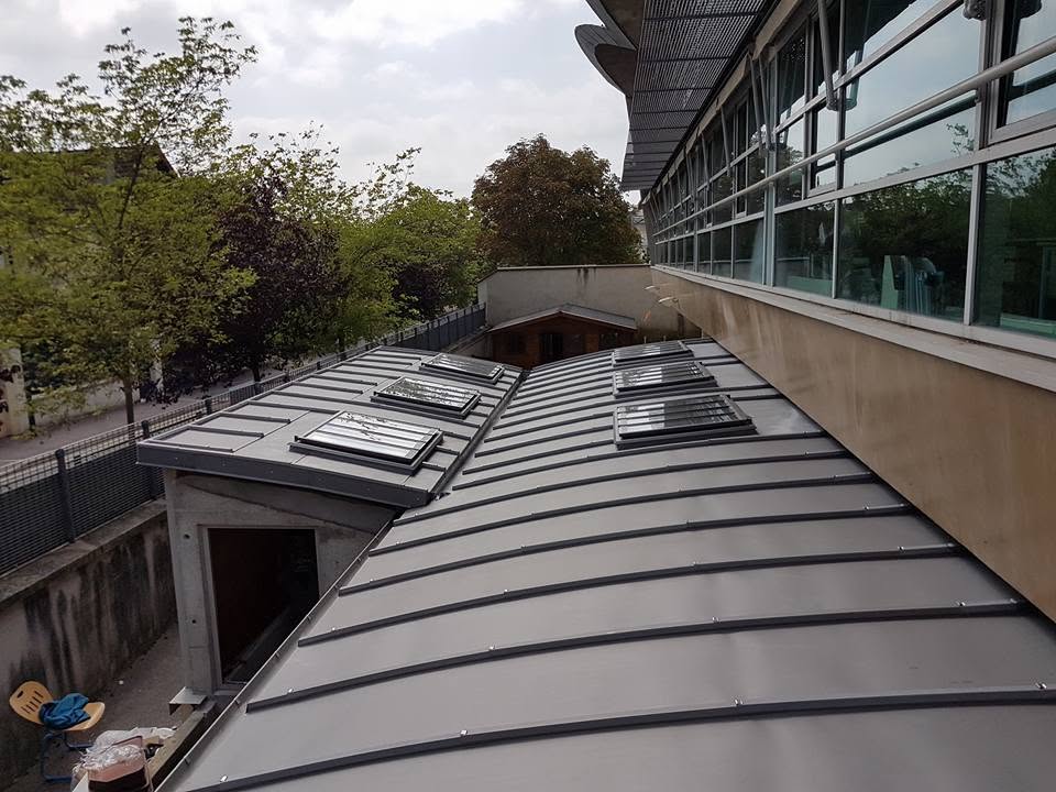 Toiture zinc cintrée & Velux